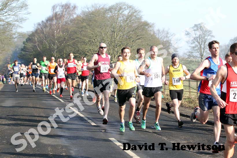 Soon after the start of the Run northumberland Half Marathon.